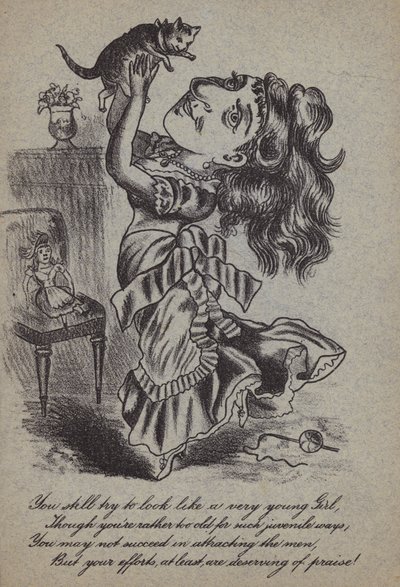 Femme tenant un chat - English School